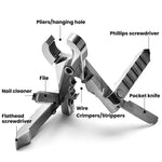 Pince multifonction Tournevis Outils d'urgence extérieurs, 10 en 1