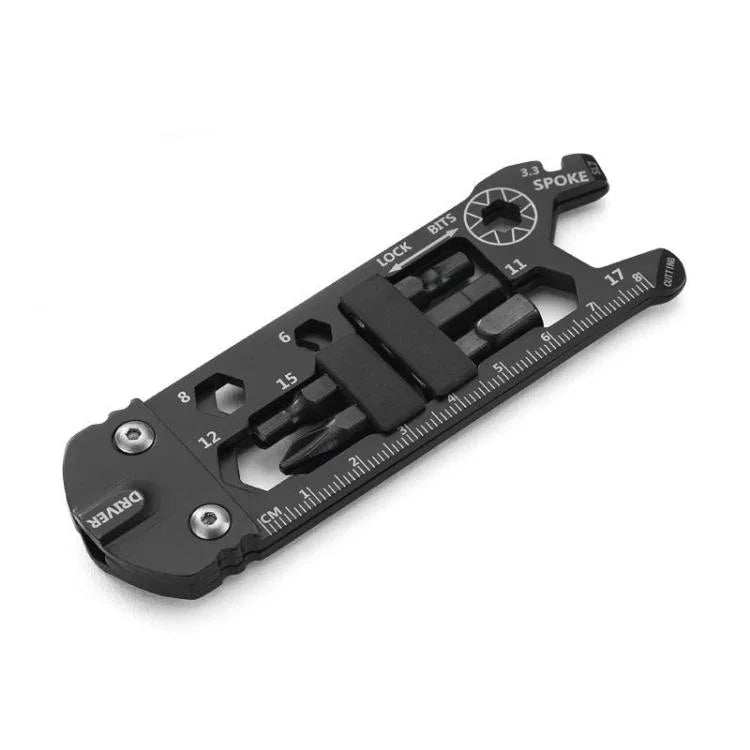 Mini outil carte 16 en 1 Porte-clés multifonction Ouvre-bouteille tournevis hexagonal portable, 16 en 1