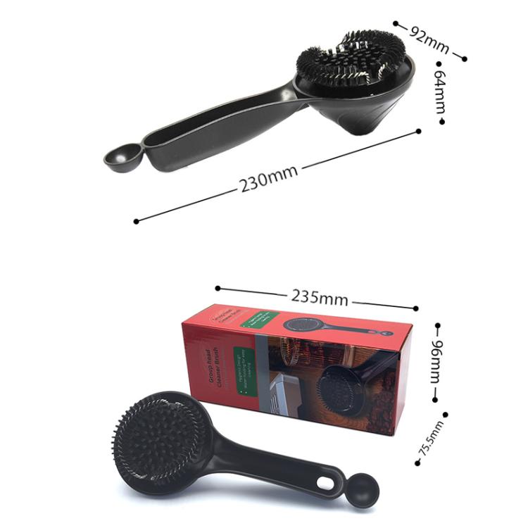Brosse de nettoyage pour tête de groupe de machine à expresso de 58 mm, conception en entonnoir, brosse à récurer à poils en nylon pour porte-filtre