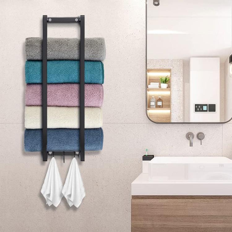 Porte-serviettes mural de salle de bain amovible, étagère à serviettes d'invités peu encombrante