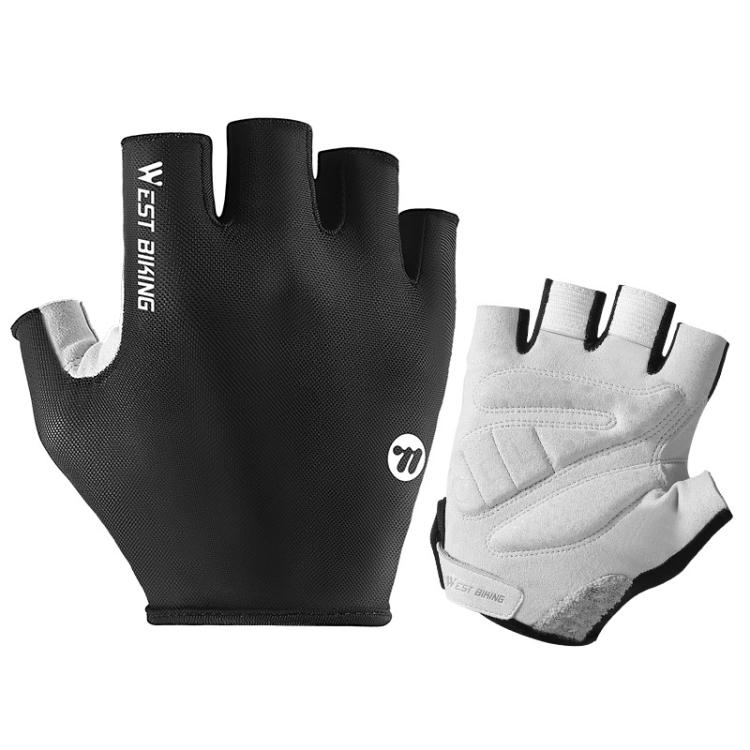 WEST BIKING Gants de cyclisme mi-doigts respirants, antichocs et antidérapants, Tailles M, L, XL, XXL