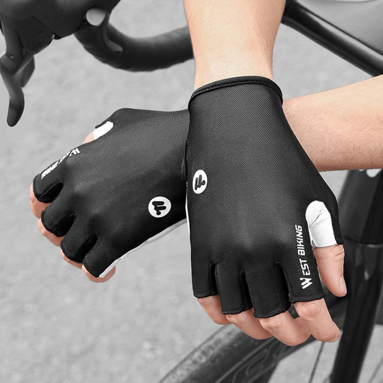 WEST BIKING Gants de cyclisme mi-doigts respirants, antichocs et antidérapants, Tailles M, L, XL, XXL