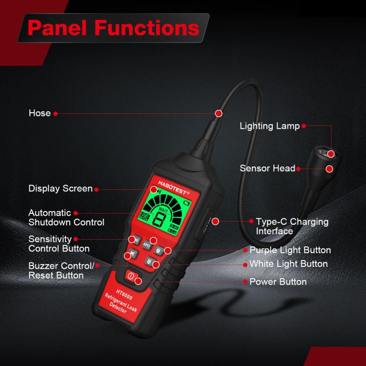 HABOTEST Car Air Conditioning Freon Refrigerant Leak Tester, HABOTEST HT6000