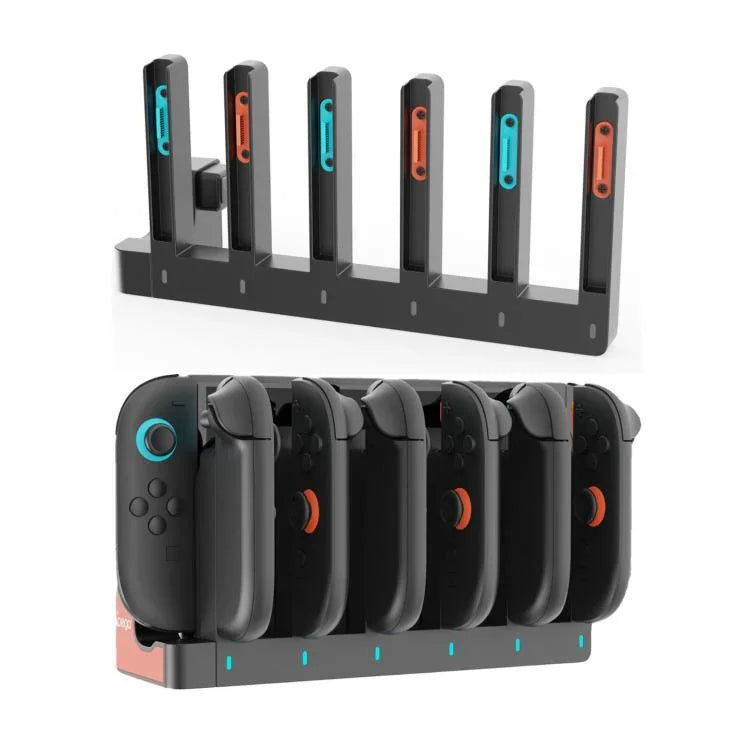Station de charge 6 en 1 ipega pour manettes Joy-Con Nintendo Switch 2, dock de chargement PG-SW2189