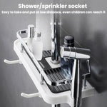 Étagère de tringle de douche, plateau de douche surélevé, support de rangement multifonctionnel pour salle de bain, trou circulaire blanc, trou carré blanc, trou circulaire noir, trou carré noir