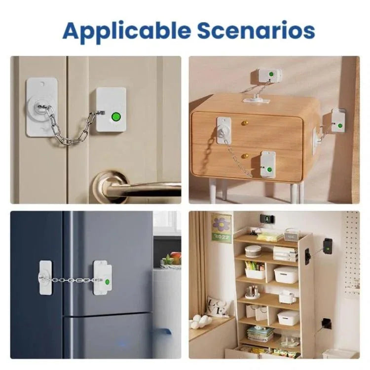 Cadenas intelligent à empreintes digitales avec clé électronique Limiteur d'ouverture de fenêtre pour la sécurité des enfants et des animaux domestiques