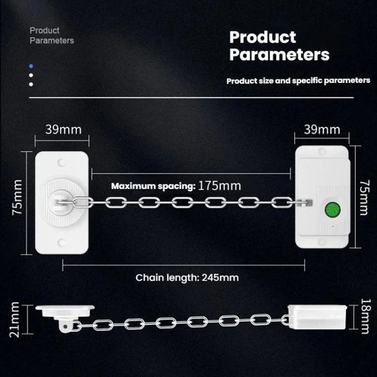 Cadenas intelligent à empreintes digitales avec clé électronique Limiteur d'ouverture de fenêtre pour la sécurité des enfants et des animaux domestiques