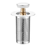 A1 Steel Basket Large Bore Copper Core Drainer Bouncing Core Washbasin 33-55mm Hole Distance Universal Plug Core, Short 8cm, Long 8cm