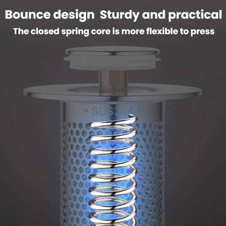 A1 Steel Basket Large Bore Copper Core Drainer Bouncing Core Washbasin 33-55mm Hole Distance Universal Plug Core, Short 8cm, Long 8cm