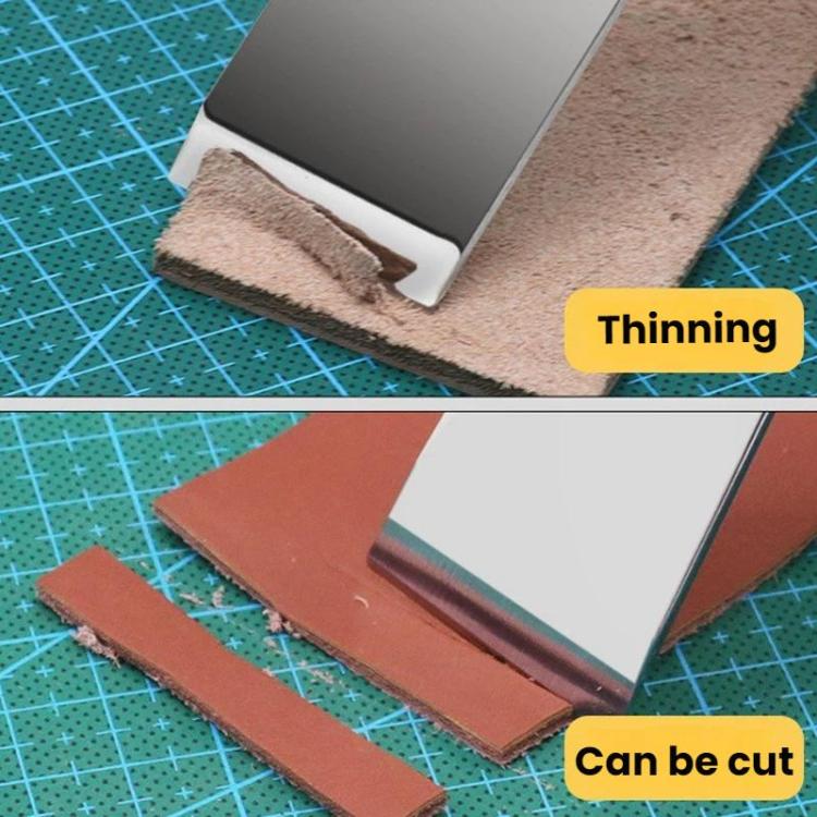 Couteau utilitaire pour amincir et couper le cuir DIY, couteau biseauté, couteau rond, couteau plat