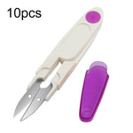 10pcs ciseaux à fil pour point de croix domestique avec couverture transparente, violet, jaune, bleu, rouge