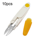 10pcs ciseaux à fil pour point de croix domestique avec couverture transparente, violet, jaune, bleu, rouge