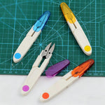 10pcs ciseaux à fil pour point de croix domestique avec couverture transparente, violet, jaune, bleu, rouge