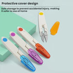 10pcs ciseaux à fil pour point de croix domestique avec couverture transparente, violet, jaune, bleu, rouge
