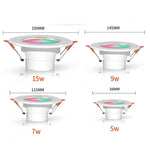 Compatible avec le plafonnier encastré Tuya Zigbee RVB+CW+WW Dimmable LED Downlight, 5W 2,5 pouces, 7W 3,5 pouces, 10W 4 pouces, 15W pouces