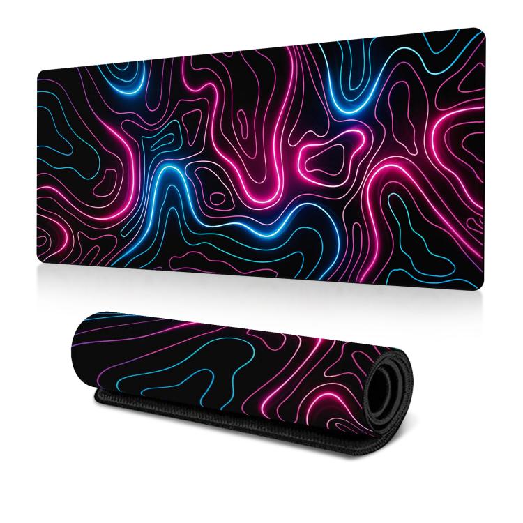 Tapis de souris à texture de lignes abstraites antidérapant pour bureau, gaming, 300x600x2mm, 300x700x2mm, 300x800x2mm, 400x900x2mm