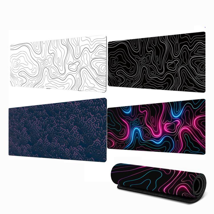 Tapis de souris à texture de lignes abstraites antidérapant pour bureau, gaming, 300x600x2mm, 300x700x2mm, 300x800x2mm, 400x900x2mm
