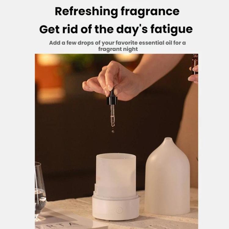 Diffuseur d'aromathérapie humidificateur de brouillard en forme de vase USB avec lumière d'ambiance colorée