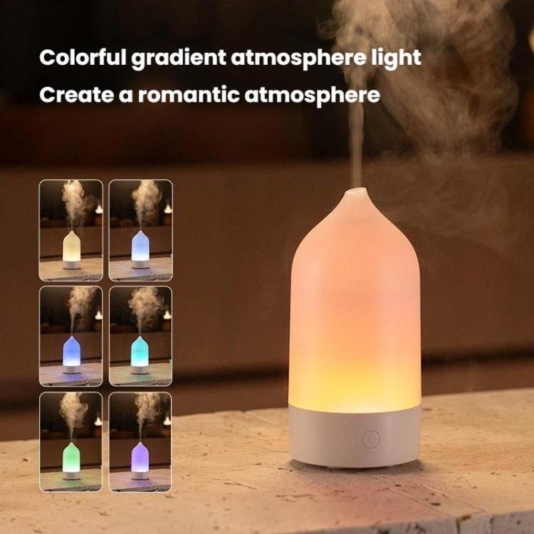Diffuseur d'aromathérapie humidificateur de brouillard en forme de vase USB avec lumière d'ambiance colorée
