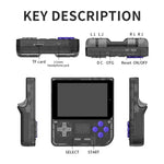 Console de jeu portable rétro POWKIDDY V10, écran IPS OCA 3,5 pouces, quad-core Cortex-A35 1,5 GHz, 64G, 128G
