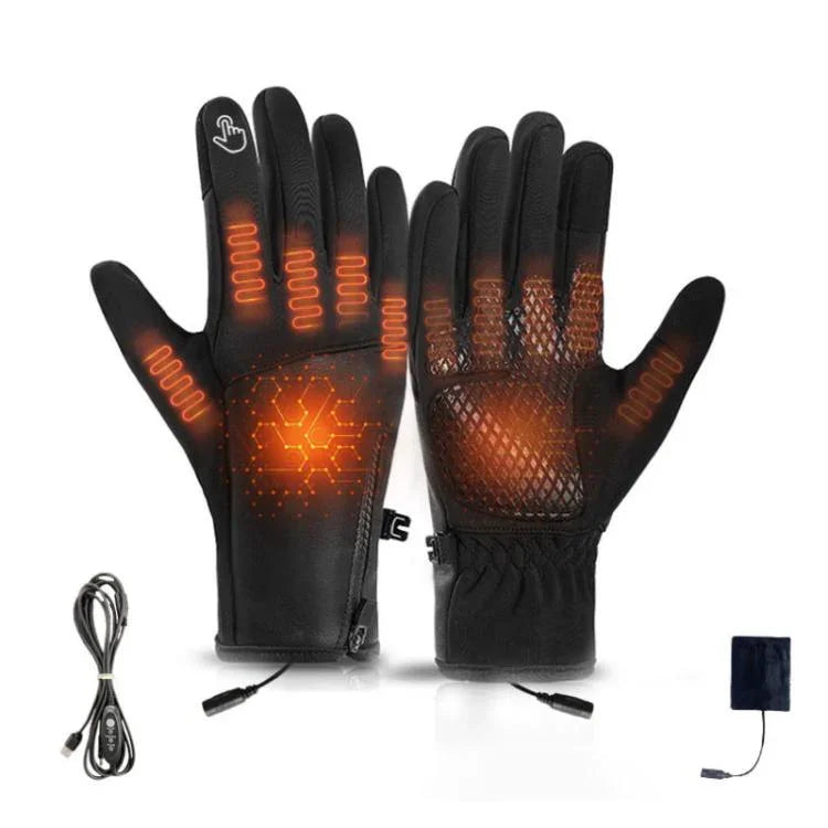 Gants Chauffants Électriques Homme Femme 3 Niveaux de Chaleur, Gants Thermiques Hiver Coupe-Froid/Vent pour Équitation en Plein Air, Ski, Randonnée, Taille Unique