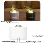 Humidificateur de bureau USB avec projection d'étoiles et lumière d'ambiance colorée à ondulations d'eau