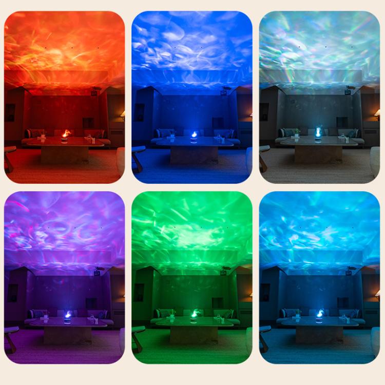 Humidificateur de bureau USB avec projection d'étoiles et lumière d'ambiance colorée à ondulations d'eau