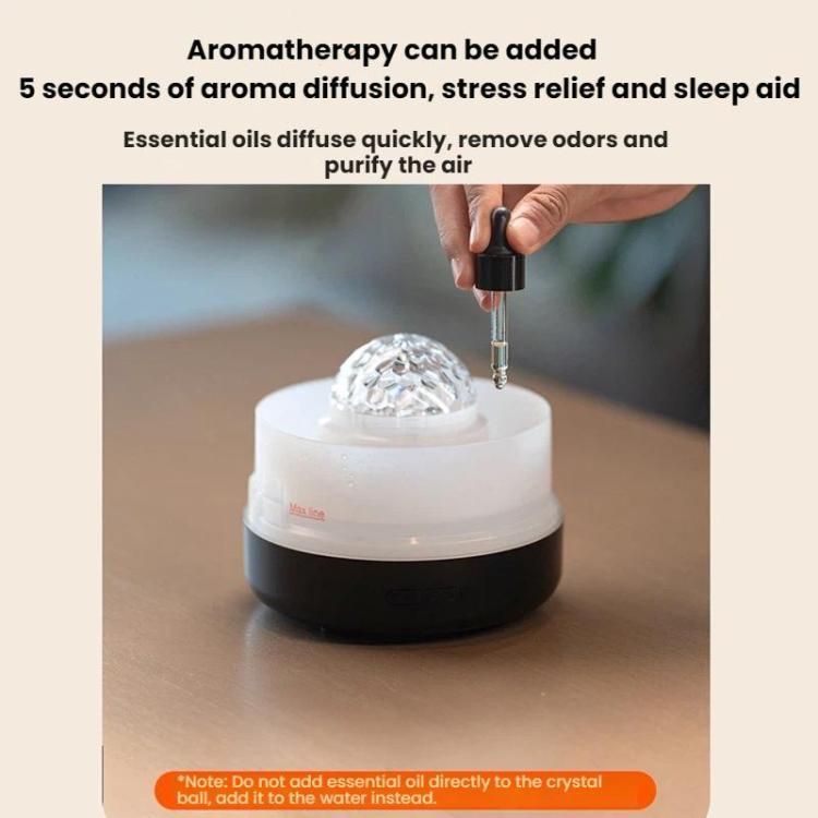 Humidificateur de bureau USB avec projection d'étoiles et lumière d'ambiance colorée à ondulations d'eau