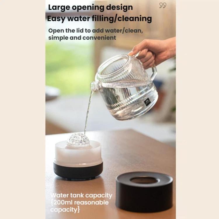 Humidificateur de bureau USB avec projection d'étoiles et lumière d'ambiance colorée à ondulations d'eau