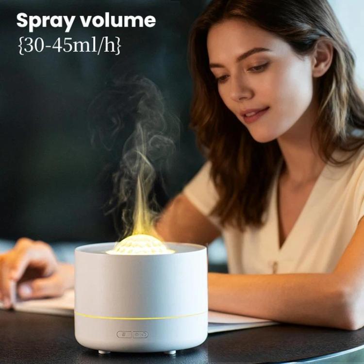 Humidificateur de bureau USB avec projection d'étoiles et lumière d'ambiance colorée à ondulations d'eau