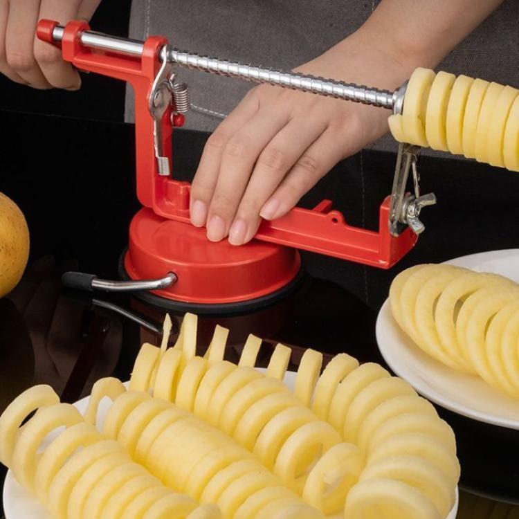 Coupe-pommes de terre torsadées manuel, machine à frites en spirale pour frites croustillantes et ondulées, coupe-pommes de terre torsadées