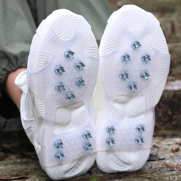 AOTU AT616 1 paire de crampons antichute extérieurs à 10 dents Griffes à glace chaussures antidérapantes pour alpinisme sur neige, S pour pointure 24-33, M pour pointure 34-40, L pour pointure 41-44, XL pour pointure 45-49