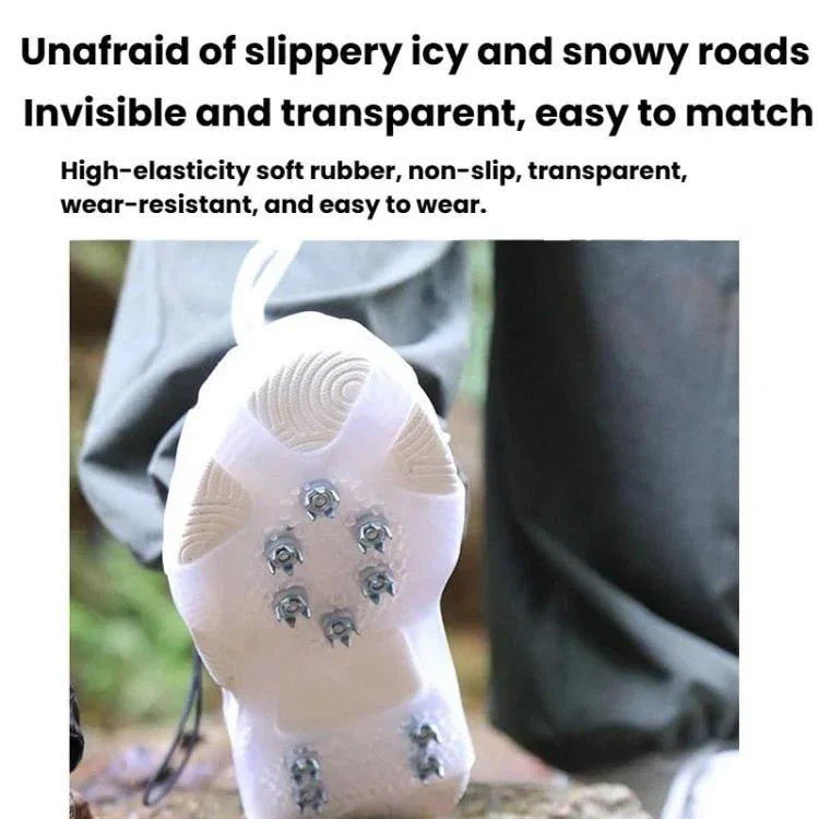 AOTU AT616 1pair Outdoor Anti-Fall 10 Teeth Spikes Ice Claws Mountaineering Ice Snow Slip Resistant Shoe Covers, S For 24-33 Shoe Size, M For 34-40 Shoe Size, L For 41-44 Shoe Size, XL For 45-49 Shoe Size