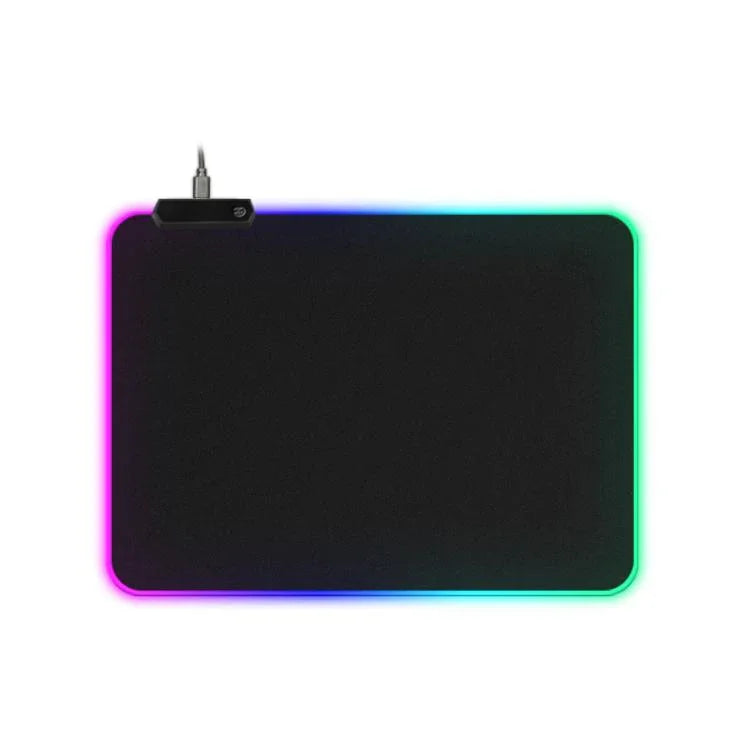 Tapis de souris clavier lumineux LED Micro-USB RGB Couleurs vives Bord verrouillé Tapis de bureau souris épaissi, 250x350x3mm, 250x350x4mm, 300x800x3mm, 300x800x4mm, 400x900x3mm, 400x900x4mm