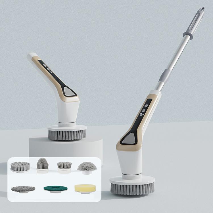 Brosse de Nettoyage Électrique Extensible 7-en-1, Nettoyeur Multi-surfaces pour Salle de Bain, Cuisinière, Voiture et Carrelage