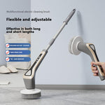 Brosse de Nettoyage Électrique Extensible 7-en-1, Nettoyeur Multi-surfaces pour Salle de Bain, Cuisinière, Voiture et Carrelage