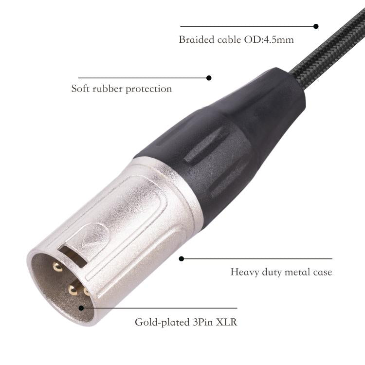 Câble adaptateur audio 6,35 mm femelle vers XLR mâle et 1/4 pouce TRS, 6,35 mm femelle vers XLR mâle