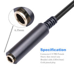 Câble adaptateur audio 6,35 mm femelle vers XLR mâle et 1/4 pouce TRS, 6,35 mm femelle vers XLR mâle