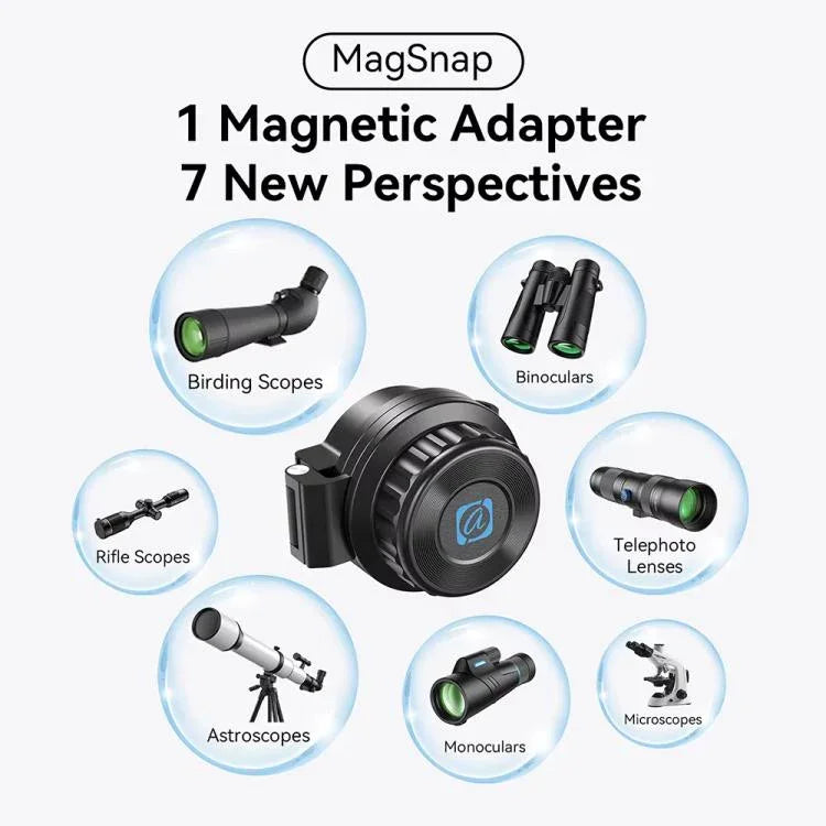 APEXEL APL-F006 Magnetic Quick-Release Phone Adapter for Telescope, Microscope, Binoculars & Spotting Scopes, 45-55mm, 36-46mm