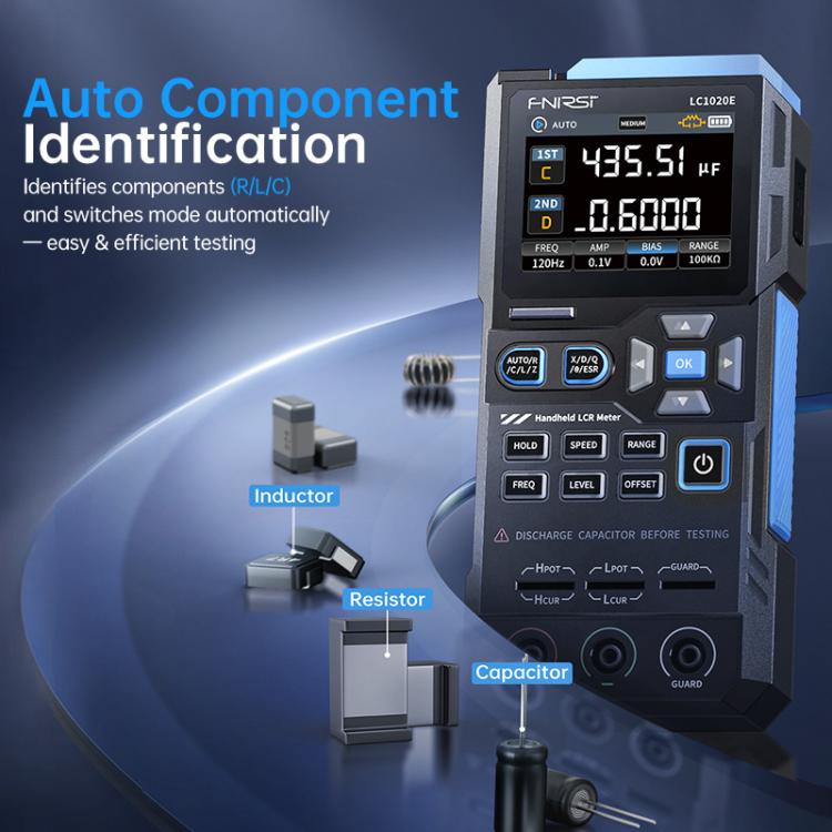 Testeur de pont numérique portatif pour capacité, résistance, inductance FNIRSI LC1020E