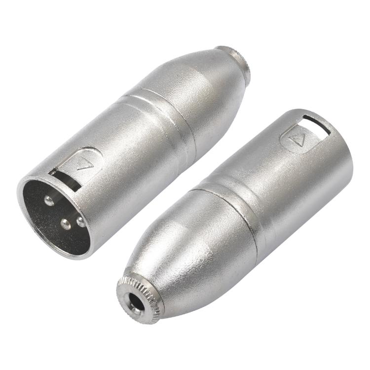 Adaptateur audio boîtier métal 3,5 mm femelle 1/8 TRS vers Carnott mâle XLR mâle