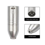 Adaptateur audio boîtier métal 3,5 mm femelle 1/8 TRS vers Carnott mâle XLR mâle