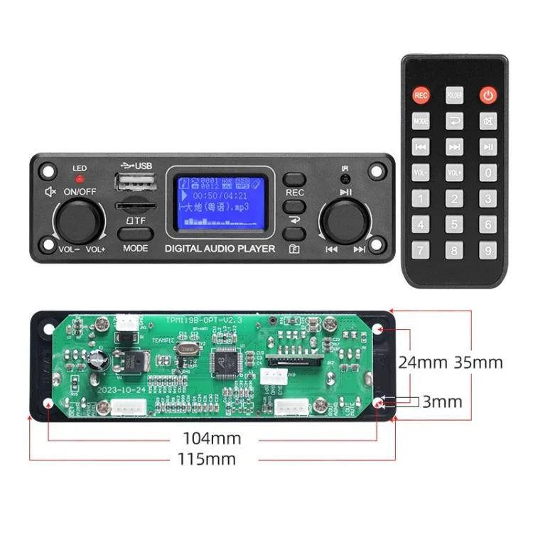 Carte décodeur MP3 Bluetooth Entrée USB/Line-In Lecteur audio numérique pour voiture, TPM119B