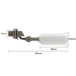 Mini valve flotteur en plastique pour aquariums/humidificateurs/petits réservoirs d'eau, 1/2 pouce/20mm noir, 1/2 pouce/20mm gris, 1/2 pouce/20mm avec verrouillage réglable, 3/4 pouce/25mm noir, 3/4 pouce/25mm gris