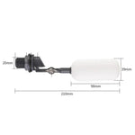 Mini valve flotteur en plastique pour aquariums/humidificateurs/petits réservoirs d'eau, 1/2 pouce/20mm noir, 1/2 pouce/20mm gris, 1/2 pouce/20mm avec verrouillage réglable, 3/4 pouce/25mm noir, 3/4 pouce/25mm gris