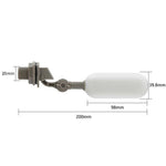 Mini valve flotteur en plastique pour aquariums/humidificateurs/petits réservoirs d'eau, 1/2 pouce/20mm noir, 1/2 pouce/20mm gris, 1/2 pouce/20mm avec verrouillage réglable, 3/4 pouce/25mm noir, 3/4 pouce/25mm gris