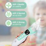 Mouche-bébé électrique avec 3 embouts en silicone de qualité alimentaire, musique apaisante au piano et lumières LED douces