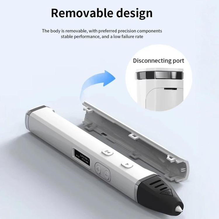 Kit de stylo d'impression 3D avec corps détachable, écran OLED HD et contrôle précis de la température – 3 vitesses réglables, sans prise, prise US, prise EU