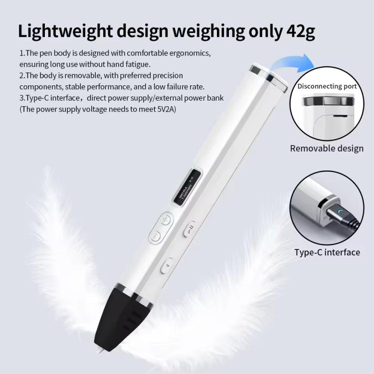 Kit de stylo d'impression 3D avec corps détachable, écran OLED HD et contrôle précis de la température – 3 vitesses réglables, sans prise, prise US, prise EU