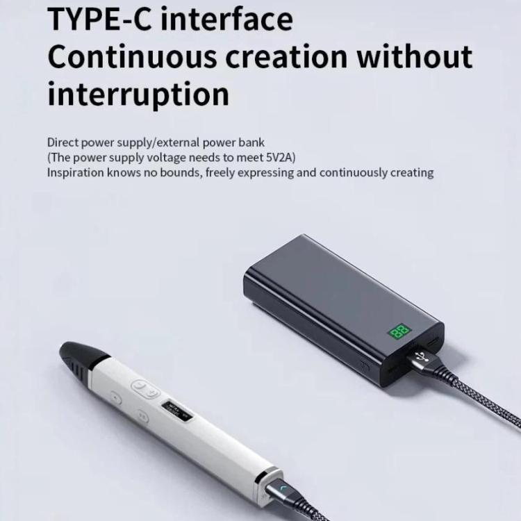 Kit de stylo d'impression 3D avec corps détachable, écran OLED HD et contrôle précis de la température – 3 vitesses réglables, sans prise, prise US, prise EU